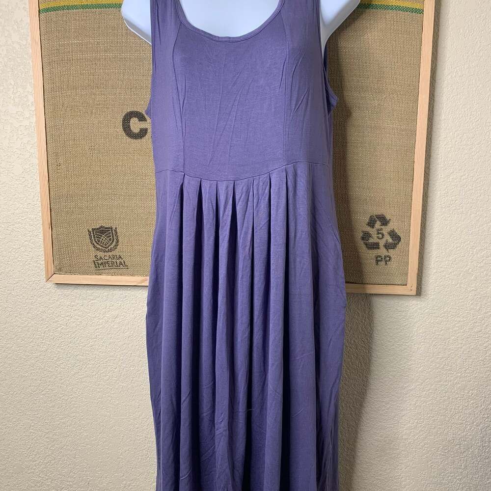 Jouica Purple Sleeveless Knee Length Dress with Pockets